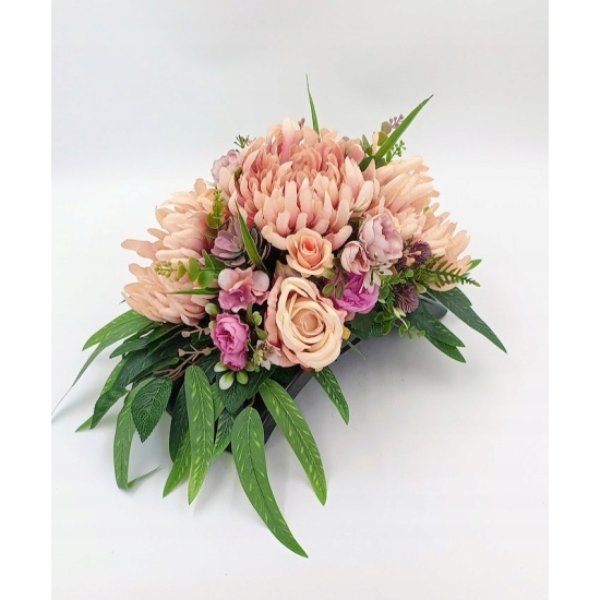 Stroik na cmentarz, zestaw bukiet + stroik, kompozycja na grób, komplet