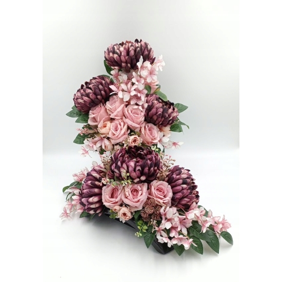 Stroik na cmentarz, zestaw bukiet + stroik, kompozycja na grób, komplet