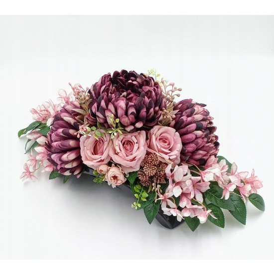 Stroik na cmentarz, zestaw bukiet + stroik, kompozycja na grób, komplet