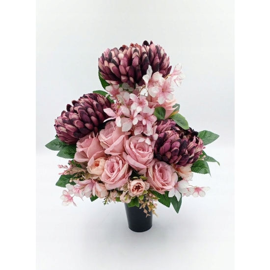 Stroik na cmentarz, zestaw bukiet + stroik, kompozycja na grób, komplet