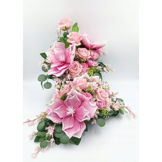 Stroik na cmentarz, zestaw bukiet + stroik, kompozycja na grób, komplet