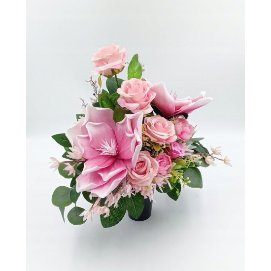 Stroik na cmentarz, zestaw bukiet + stroik, kompozycja na grób, komplet