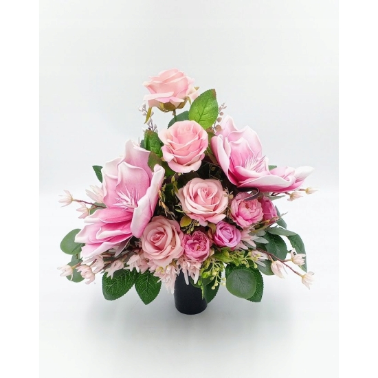 Stroik na cmentarz, zestaw bukiet + stroik, kompozycja na grób, komplet