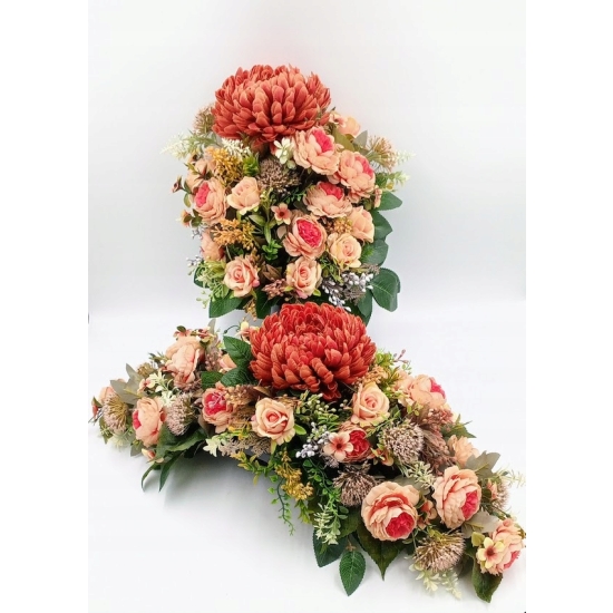 Stroik na cmentarz, zestaw bukiet + stroik, kompozycja na grób, komplet