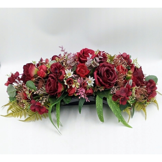 Stroik na cmentarz, kwiaty sztuczne, komplet, wiązanka, kompozycja na grób