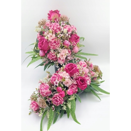 Stroik na cmentarz, kwiaty sztuczne, komplet, wiązanka, kompozycja na grób