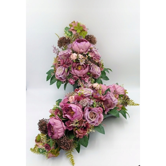 Stroik na cmentarz, kwiaty sztuczne, komplet, wiązanka, kompozycja na grób