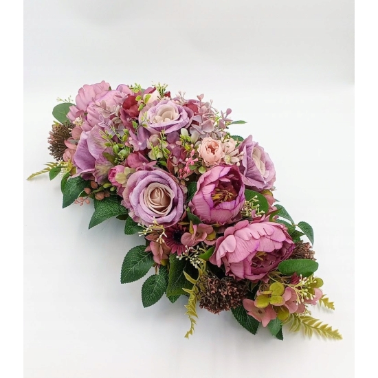 Stroik na cmentarz, kwiaty sztuczne, komplet, wiązanka, kompozycja na grób