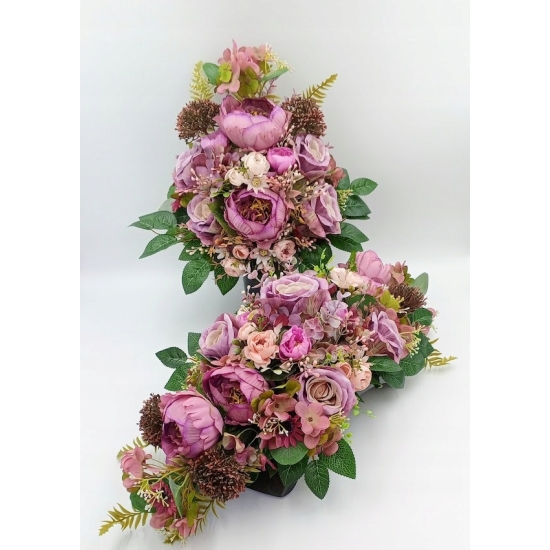 Stroik na cmentarz, kwiaty sztuczne, komplet, wiązanka, kompozycja na grób