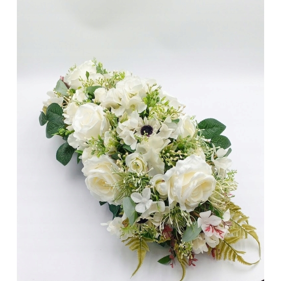 Stroik na cmentarz, kwiaty sztuczne, komplet, wiązanka, kompozycja na grób