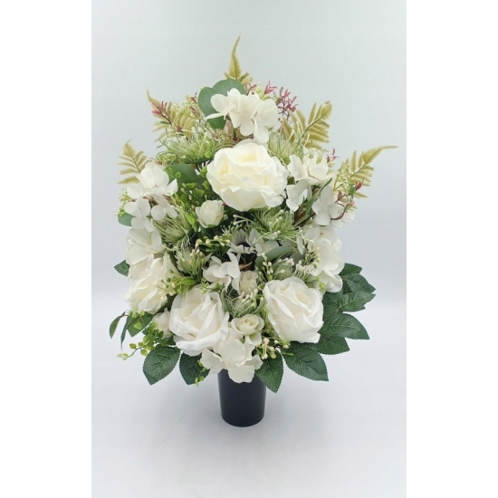 Stroik na cmentarz, kwiaty sztuczne, komplet, wiązanka, kompozycja na grób