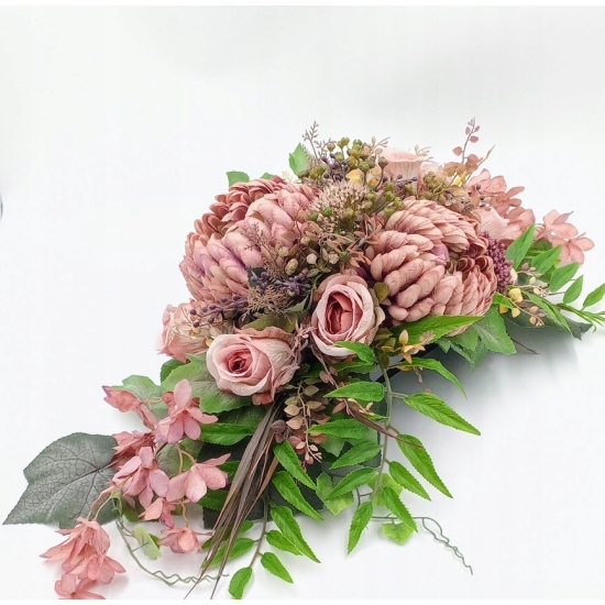 Stroik na cmentarz, kwiaty sztuczne, komplet, wiązanka, kompozycja na grób