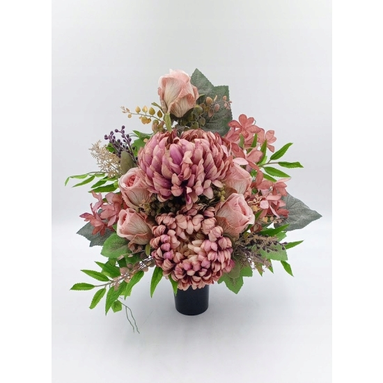 Stroik na cmentarz, kwiaty sztuczne, komplet, wiązanka, kompozycja na grób