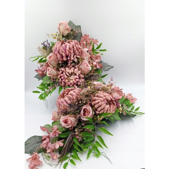 Stroik na cmentarz, kwiaty sztuczne, komplet, wiązanka, kompozycja na grób